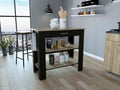 Kitchen Island 40 with Two Shelves One Drawer Four Legs | Includes two open shelves and one drawer for organized storage