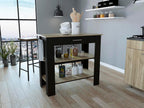 Kitchen Island 40 with Two Shelves One Drawer Four Legs | Includes two open shelves and one drawer for organized storage