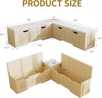 L Shape Storage Bench, Kitchen Breakfast Nook Bench, L Shaped Bench,Backless Corner Bench Nook with Storage,for Entryway,Dining Room,Kitchen (Natural)