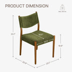 KISLOT Dining Chairs Set of 2, Ergonomic Upholstered Wood Chairs, Green | Mid Century Modern Dining Room Chairs, Ergonomic Farmhouse Kitchen Chairs with Solid Rubber Wood Frame, Antique Walnut Leg
