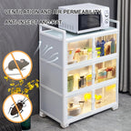 Kitchen Pantry Storage Cabinet, Freestanding Kitchen Storage Cabinet with Acrylic Door, Microwave Stand Tall Storage Pantry Cabinet, Kitchen Buffet Sideboard for Spices, Dishes, Pots, Pans(65*40*90cm/