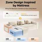 CAMMOO 108" L-Shaped Sectional Sofa, Cloud Couch in One Box | No Assembly Deep Seat, 4-Seater Sofa for Living Room, Storage Pockets, Plush Corduroy, Left-Facing Chaise, Beige