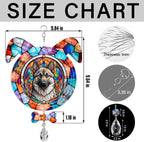 Norwegian Elkhound Dog Ears Wind Spinner, Norwegian Elkhound Wind Spinner Hanging for Yard and Garden