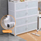 Kitchen Cabinets Ecofriendly Aluminum Composite Panel + Tempered Glass 9cm Height Enhancement Guardrail, for Kitchen Dining Living Room Bathroom(50 * 33 * 76cm)