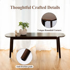 Entryway Bench, Solid Wood Dining Bench, Midcentury End of Bed Bench w/Rounded Corner, Outdoor Bench w/Robust Construction, Bedroom Bench, 10.24" W x 17.72" H（Walnut 39.4inches）