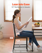 VEVOR Dining Chairs Set of 2, Wooden Chairs with Metal Frame and Backrest, Easy to Assemble Leather Side Chair, Modern Farmhouse Walnut Chair for Kitchen Living Room, Rustic Brown and Black