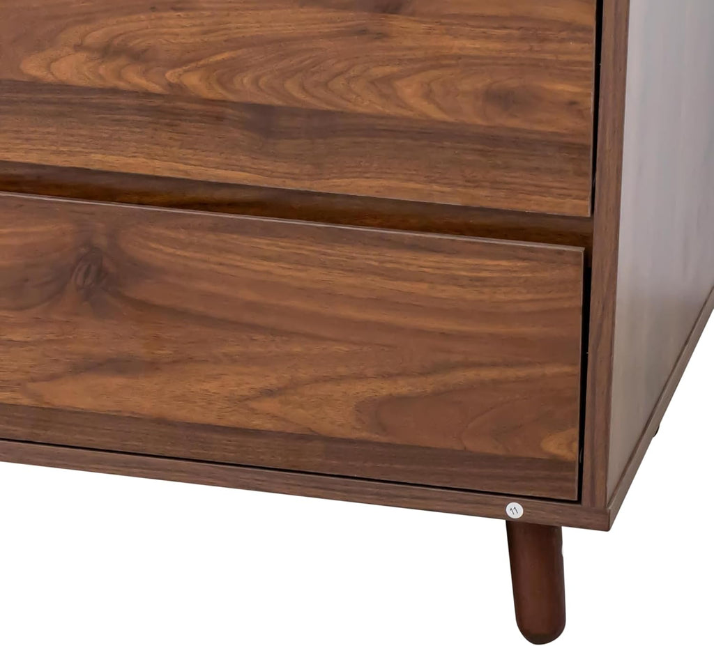 63" W Large Kitchen Pantry Cabinet, Freestanding Hutch Cabinets Storage Kitchen Cupboard with 4 Doors, 4 Drawers & Microwave Shelf, Walnut