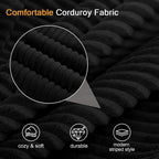 MeMoreCool 59" Couch Bed, Loveseat Futon Sofa, Small Space, Black | 59 in loveseat, opens to a 59 x 71 in bed - 9 in shorter than a queen; corduroy cover, 700 lb