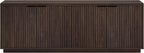 Henn&Hart 70" TV Stand for TVs up to 78", Rich Brown | Elegant ribbed doors, adjustable shelves, and cable cut-outs create stylish, clutter-free storage for any room