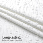 MitoVilla Extra Long Shower Curtain 72 x 84, Farmhouse Fabric White XL Shower Curtains for Bathroom Decor, Modern Luxury Cloth Shower Curtain, 3D Marble Textured
