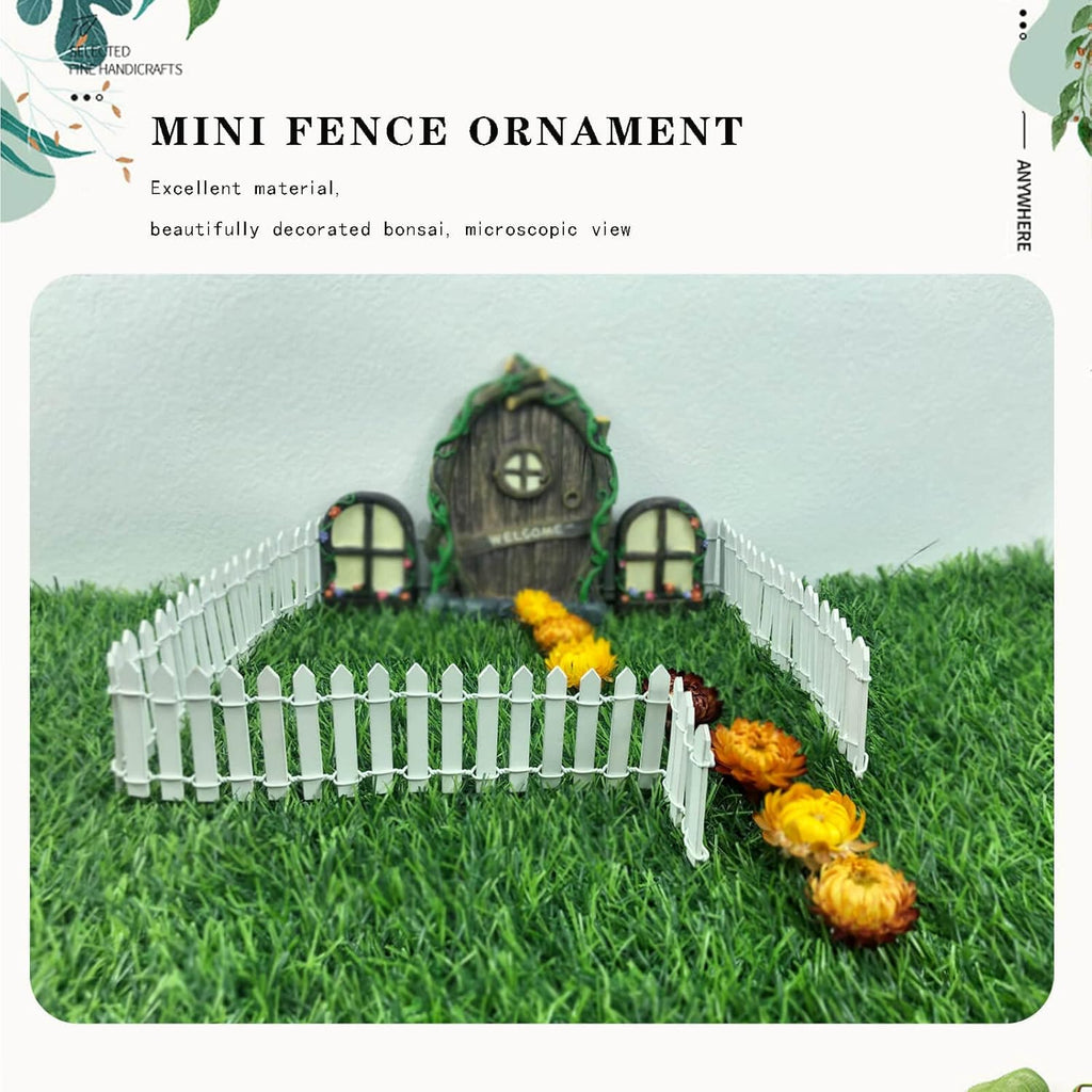 Miniature Fairy Garden Fence 35 Inches,Fairy Garden Accessories Outdoor Wood Picket Fence,DIY Flowerpot Decoration DIY Wood Picket Fence, Miniature Decoration Mini Ornament for Dollhouse