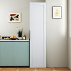 62.99''H Tall Kitchen Pantry Cabinet, Freestanding Corner Buffet Sideboard with Door Shelves and Adjustable Shelves, Narrow Storage Pantry for Kitchen Living Room Dinning Room, White