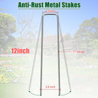 12 Inch 11 Gauge Galvanized Landscape Staples Stakes for Decoration, 25/100/200pcs Garden Metal Stakes for Weed Barrier Fabric, Fence Stakes, Tent Stakes (12in, 25pcs)