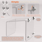 C Shaped Side Table for Sofa, Heavy Clear Acrylic Mobile End Table on Wheels, Modern Rolling Snack & Drink Use for Living Room & Bedroom, Space-Efficient Design with Sturdy Construction, 15mm Thick