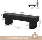 Tribesigns 63" Long Entryway Bench, Rustic Farmhouse End of Bed Bench, Wooden Shoe Bench Seat for Hallway, Living Room, End of Bed, Black