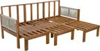 Outdoor Daybed Patio Sofa Bed 3 Seat Sunbed,Sleeper Couch for Patio, Backyard, Pool (Beige/3)