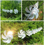 10 Meters of 8 Pieces Reflective Pinwheels Strings, Sparkly Hanging Scare Bird Deterrent Windmills, Outside Bird Repellent Wind Spinners Deterrent Birds Away from Yard Garden Patio Farm