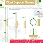 meekoo 120 Pcs Adjustable Garden Plant Support Stakes Single Stem Plant Cage Support Rings with Clips and Connect Pipe for Orchid Rose Tomato, 12 Inch (Green)