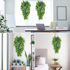 RECUTMS Artificial Hanging Plants 2 Pack, Fake Monstera Leaves Ivy Vine Faux Greenery UV Resistant Outdoor Tropical Palm Leaf Plant for Garden Home Jungle Hawaiian Luau Party Spring Summer Décor