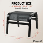 Patio Outdoor Ottoman 2 Set, Modern Footstools Textliene Metal Foot Rest Black
