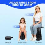 DecBeLiv Square Collapsible Stool with Carry Bag, 485 lbs Heavy Duty Retractable Folding Stool, Quick Telescoping Portable Seat for Adults for Camping Hiking Fishing BBQ Gardening Travel (Black)