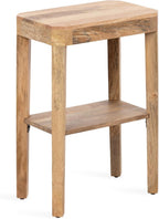 Kate and Laurel Talcott Modern Narrow Rectangle Wood Side Table, 16 x 10 x 25, Natural Wood, Transitional Decorative Slim Two-Tier End Table for Use as a Bedroom Nightstand or Living Room Accent