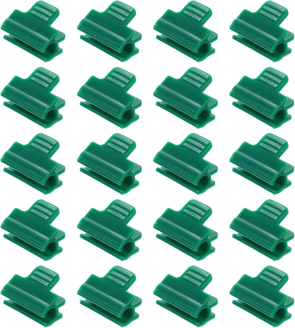 uxcell Greenhouse Clamps for 7/16inch PVC Pipe, 20pcs Greenhouse Film Clamps Shading Net Rod Clip Garden Hoops for Row Cover, Greenhouse Plastic Sheeting(Dark Green)