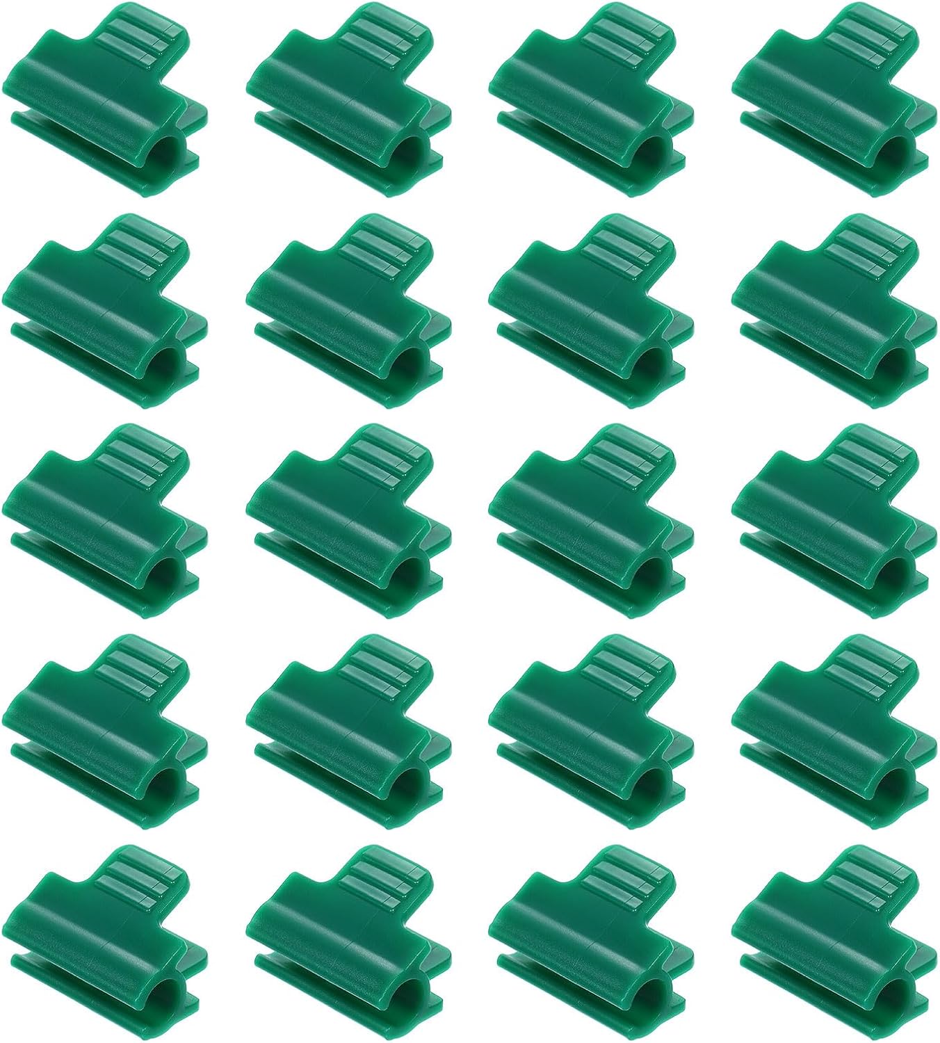 uxcell Greenhouse Clamps for 7/16inch PVC Pipe, 20pcs Greenhouse Film Clamps Shading Net Rod Clip Garden Hoops for Row Cover, Greenhouse Plastic Sheeting(Dark Green)