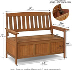 Furinno TIOMAN Outdoor Storage, Kent Storage Bench with Teak Wood, for Patio, Garden, Porch, Natural