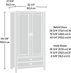Sauder Cottage Road Armoire, Soft White finish