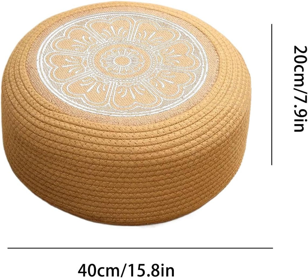 Deck Outdoor Rattan Stool - Coastal Living Outdoor Ottomans, Waterproof Porch Rattan Seat, Patio Ottoman Chair | Poolside Waterproof Floor Cushion Tatami Ottoman for Home, Garden, Deck, Porch, Balcony