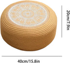 Deck Outdoor Rattan Stool - Coastal Living Outdoor Ottomans, Waterproof Porch Rattan Seat, Patio Ottoman Chair | Poolside Waterproof Floor Cushion Tatami Ottoman for Home, Garden, Deck, Porch, Balcony