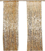 HH 9x9FT Big Gold Sequin Payette Backdrop Curtains Panels, Shimmer Sequin Photography Backdrop for Wedding Party Christmas Decoration