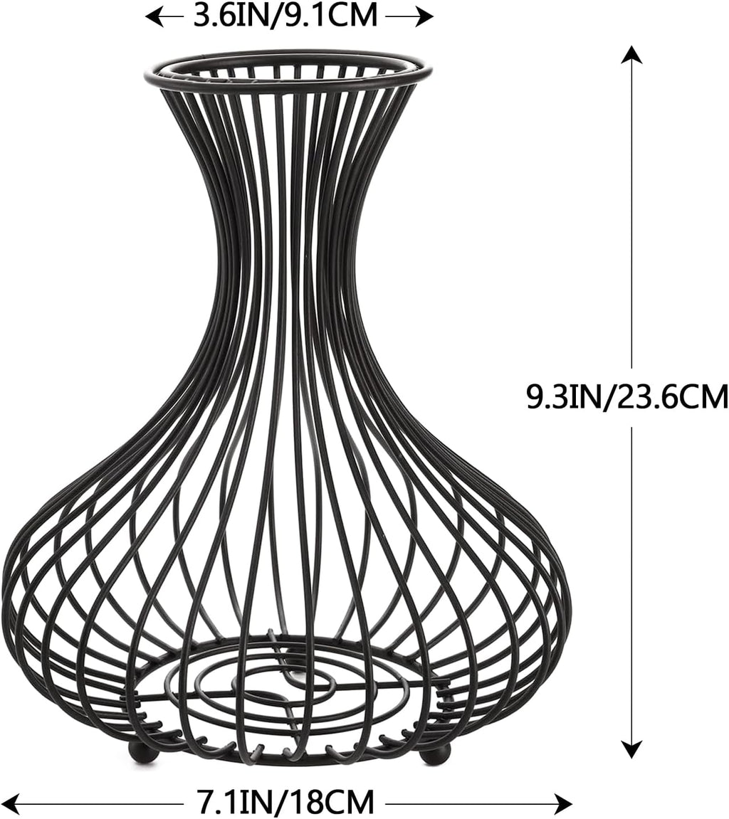 Metal Black Wine Cork Display Holder Iron Cork Container Decorative Free Standing Wine Cork Storage Collector Cage Wine Stopper Collector Basket for Wine Lover Gift Kitchen Decor