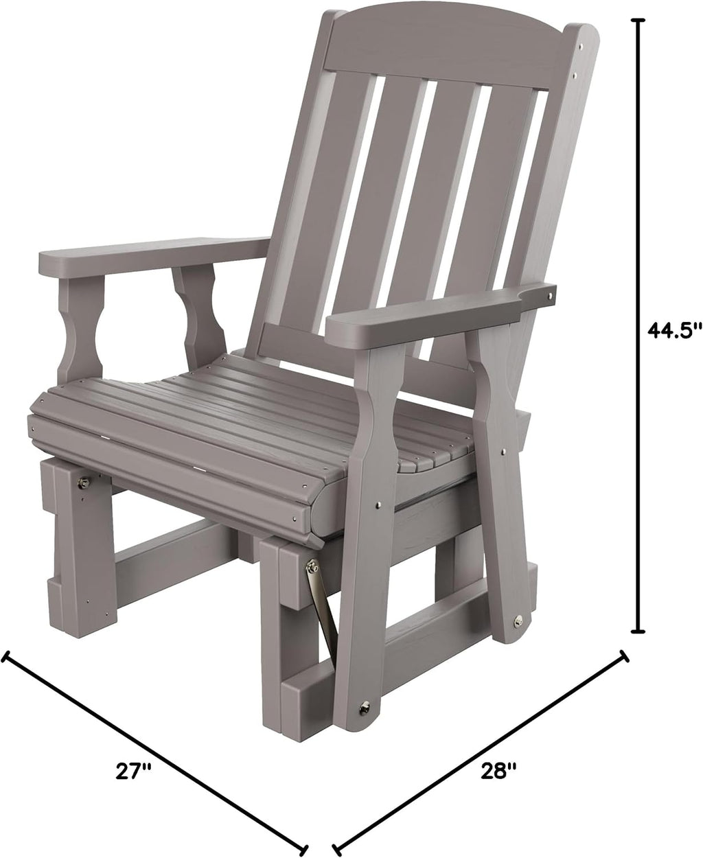 Amish Casual Heavy Duty 600 Lb Mission High Back Treated Glider Chair (Semi Solid Grey Stain)