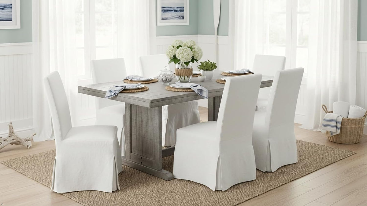 Pemberly Row Contemporary Wood Rectangular Dining Table, Gray Finish, 30''Hx60''Wx38''D, Sleek Minimalist Design, Sturdy Durable Construction, Modern Style Dining Room Table for Small Spaces