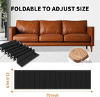 Couch Cushion Support for Sagging Sofa, Plywood Couch Firmer for Supporting Sofas, Foldable Replacement Stuffing Inserts Under Couches, Heavy Duty Seat Supporter, Non Slip, 21.6 x 70 Inch, Black