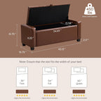 GRAINELL 42.13” Storage Ottoman Bench, Upholstered Tufted Bedroom Bench with Storage, End of Bed Storage Bench for Living Room & Entryway, 350 lb Capacity