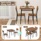Giantex 3-Piece Dining Table Set, Kitchen Table Chairs Set with Dinner Table, Storage Rack, Metal Frame, Space-Saving Dinette Set for Breakfast Nook, Small Places, Restaurant, Dining Room Set for 2