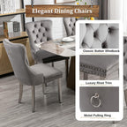 68" Marble Dining Table Set for 6, Modern Rectangle Dining Room Table Set for 6, Luxury White Silver Marble Kitchen Table and Chairs Set of 6 for Living Room,Kitchen