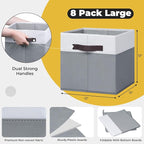Criusia Storage Cubes for Cube Organizer - 13 inch Fabric Storage Bins for Organizing Clothes Toys Blanket -8 Pack Versatile Storage Baskets for Shelves/Storage and Organization for Bedroom RV Closet