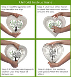 ISEO Silver Heart Wind Spinner for Yard and Garden, Hanging Outdoor Decor, Porch and Patio Decorations, Weather Resistant, 12”