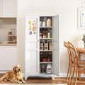 Yizosh Metal Storage Cabinet with 2 Doors and Adjustable Shelves - 61" White Kitchen Pantry Storage Tall Steel Cabinets Locker for Kitchen, Living Room, Dining Room