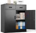 Locking Storage Cabinet, 36" H Metal Storage Cabinet, Metal Garage Storage Cabinet for Home, School, Office, Garage, Black