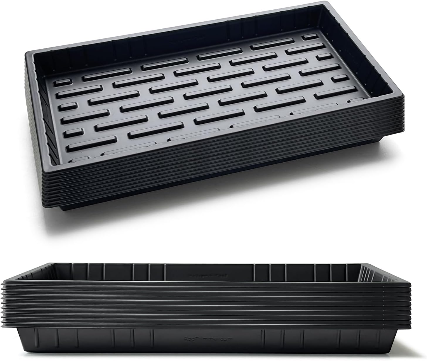 20 Pack Shallow 1020 Trays No Holes, Heavy Duty Reusable Seed Starter Flat Seedling Tray for 72/128 Cell Plug Tray, Transplant, Microgreen & Seed Germination (21"×11", 1.6" Deep, TD538)