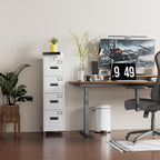 Garvee 4-Drawer White Metal File Cabinet with Individual Locks, Heavy-Duty Steel Vertical Filing Cabinet for A4, Letter & Legal Size Documents, Locking Storage Cabinet for Home Office & School
