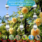 3x3 Stainless Steel Bird Scare Discs Set,3D Reflective Helix Wind Spinners with Rotating Hooks, Sparkly Metal Decor & Gentle Light Deterrent for Yards/Farms/Orchards