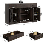 HOSTACK Kitchen Buffet Sideboard Storage Cabinet, Coffee Bar Cabinet, Brown