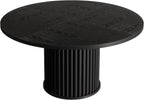 Oigavfd Black Round Dining Table for 4, 47" Circle Dining Table,with MDF Top and Fluted Base,Round Kitchen Tables,Sturdy 300 Lbs for Family Gatherings