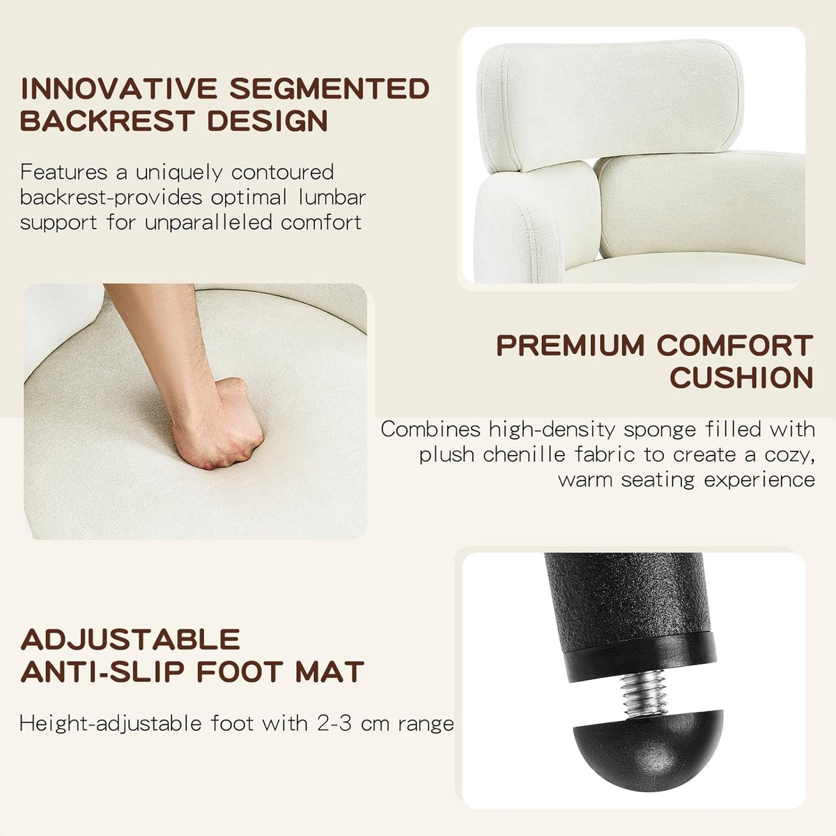 Accent Dining Chair with Arms,Set of 2 Modern Upholstered Side Chair with Soft Fabric Black Metal Legs, Comfy Spacious Seat & Back for Dining Room/Living Room/Bedroom, Beige